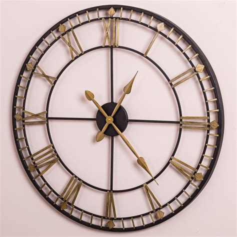 A Beautiful Metal Black And Gold Skeleton Clock Skeleton Clock Mantel