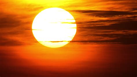 Timelapse Of Beautiful Orange Sunset Sun Going Down Behind Horizon