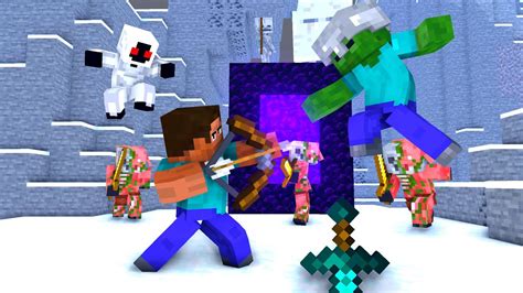 Minecraft Fight Animation Steve Vs Monster Youtube