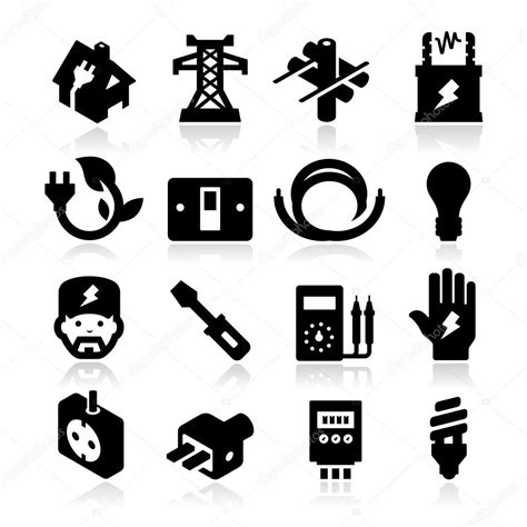 Electricity Icons — Stock Vector © Tantoon 28250195