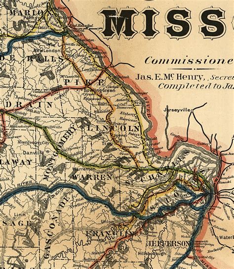 1888 Missouri Map Reprint Vintage Missouri Railroad Map Etsy Uk
