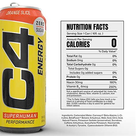 Cellucor C4 Original Carbonated Zero Sugar Energy Drink Pre Workout Drink Beta Alanine