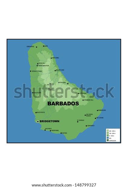 Administrative Map Barbados Stock Illustration 148799327 Shutterstock