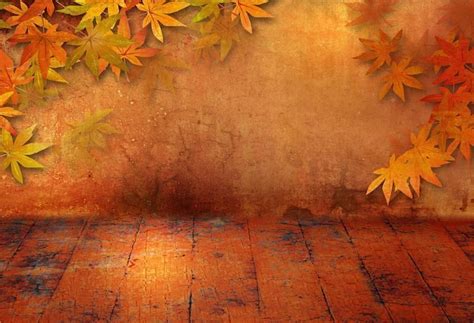Abstract Autumn Wood Floor Maple Leaves Backdrops Autumnscenery
