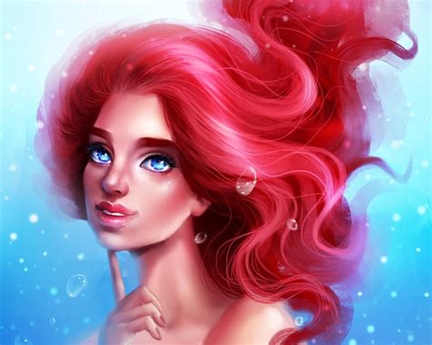 1920x1080px 1080p free download little mermaid fanart art luminos redhead mermaid
