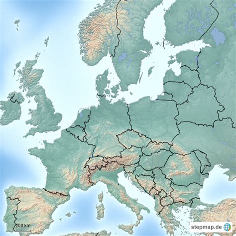 StepMap Europa ohne Städte Landkarte für Deutschland