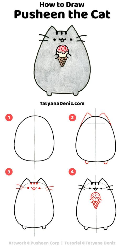Easy Cat Drawing Step By Step Markplora