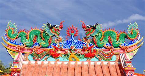 Dragon Statue On China Temple Roof Stock Image Image Of Mystical