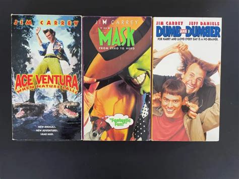 Jim Carrey Comedy Vhs Lot Of 3 Liar Liar Dumb And Dumber Ace Ventura 9