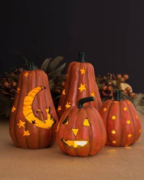 Glowing Halloween Pumpkins Set Of 2 Main Pumpkin Carving Halloween