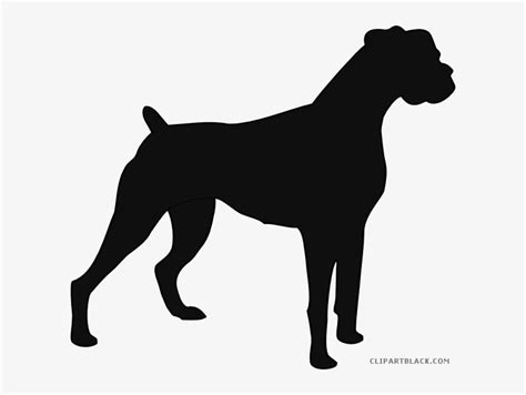 Boxer Dog Clipart Black And White Boxer Dog Silhouette Vector Free