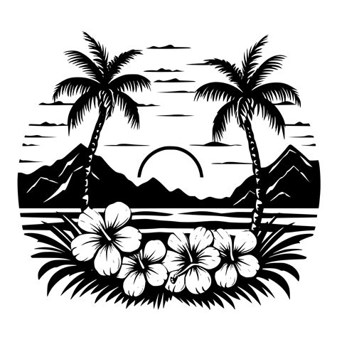 Scenic Tropical Sunset Svg File For Cricut Silhouette And Laser Machines