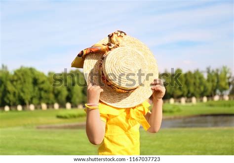 Cute Little Girl Wearing Hat Park Stock Photo 1167037723 Shutterstock