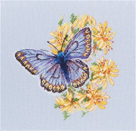 Rto Counted Cross Stitch Kit 689x689 Butterfly On The Flower 14