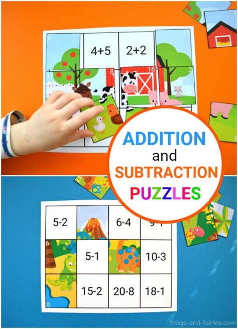 Addition And Subtraction To 20 Puzzles Frogs And Fairies