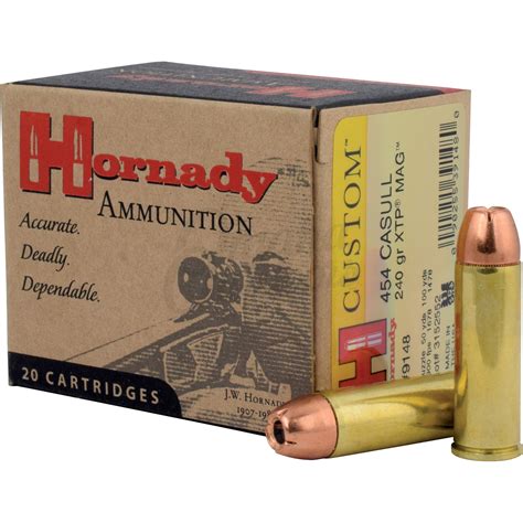 Hornady Custom Ammo 454 Casull 240 Gr Xtp 20 Round Box 9148