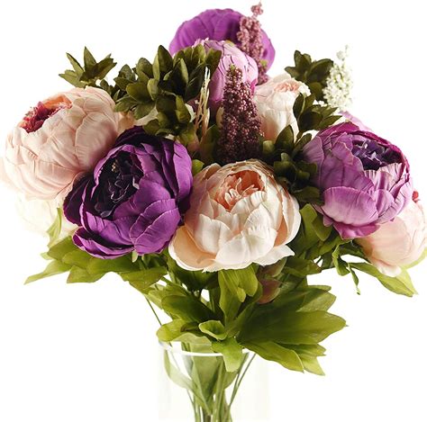 fiveseasonstuff vintage artificial peonies silk flowers and hydrangeas for wedding bridal home