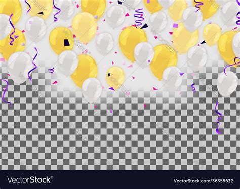 Celebratory Seamless Banner White Yellow Vector Image