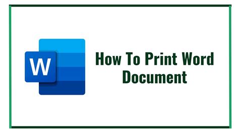 How To Print Word Document Youtube
