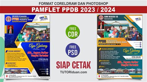 Desain Pamflet Ppdb Pendaftaran Peserta Didik Baru 2023 Free Cdr And Psd