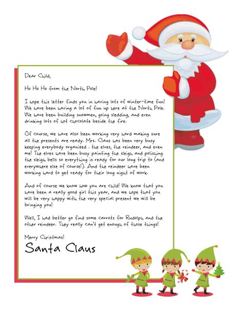 Free Printable From Santa Letters Its A Great Santa Letter Template