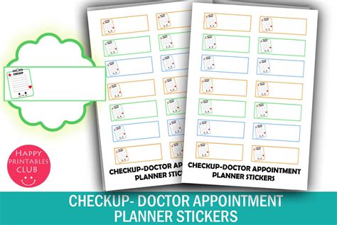 Checkup Planner Stickers Doctor Appointment Reminder