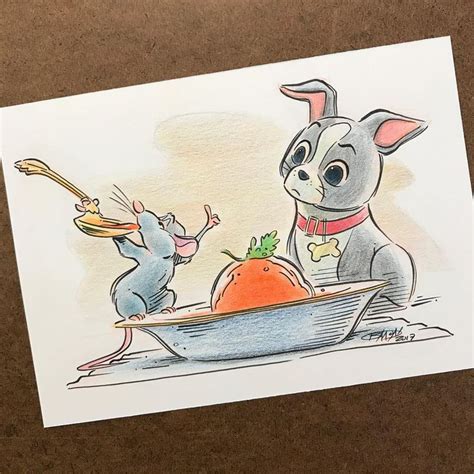 I Drew A Mashup Of Remy Ratatouille Preparing A Meal For Winston