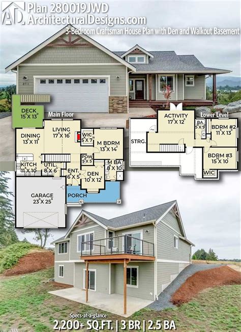 Lovely Craftsman House Plans Daylight Basement 10 Impression