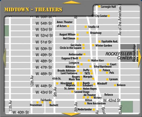 Broadway Theatre New York City Map Rockefeller Center Nyc Mappery