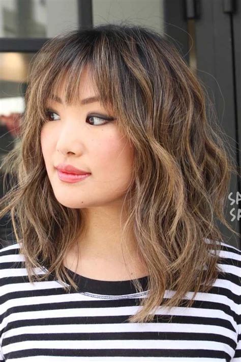 22 Shoulder Length Curly Hairstyles With Bangs Hairstyle Catalog