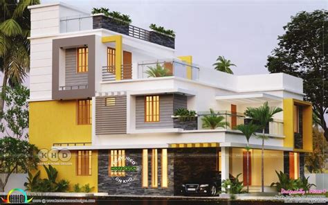 4 Bhk Architecture Home Design In Contemporary Style Bungalow House