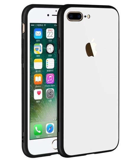 Apple Iphone 8 Plus Glass Cover Clickfleek White Plain Back Covers