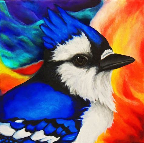 Blue Jay Signed Art Print Of Original Oil Painting Bird Etsy