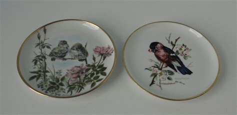 Kaiser W Germany Small Birds Porcelain Plates Set Of 2