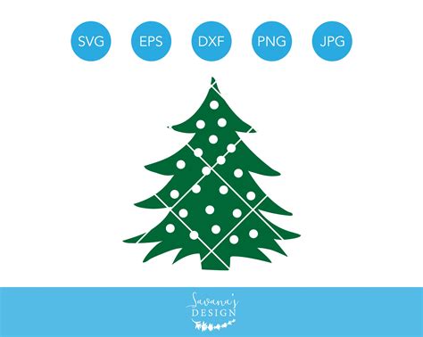 Christmas Tree SVG EPS DXF Clipart  CustomDesigned Illustrations