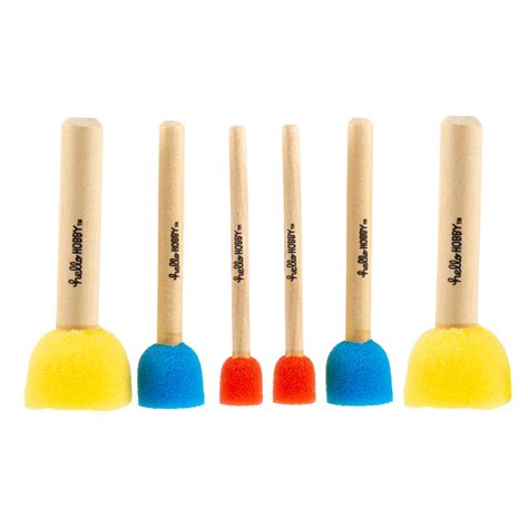 Hello Hobby Sponge Paint Dabbers 6 Assorted Sponge Paint Brushes