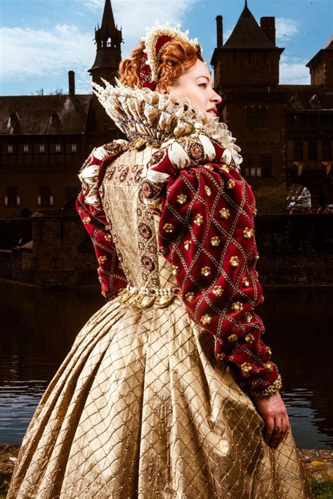 Backside Of Elizabethan Gown Silk And Velvet Embroidered With Pearls