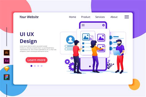 Ui Ux Design Landing Page Illustration Gráfico Por Agnyhasyastudio