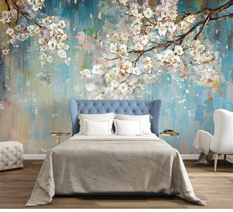Oil Painting Wallpaper Murals Flower Pattern Wall