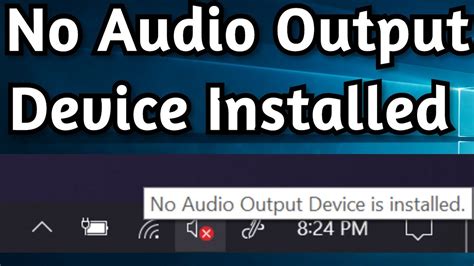 How To Fix No Audio Output Device Installed On Windows 10 Youtube