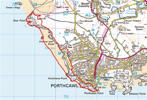 Merthyr Mawr Kenfig And Margam Burrows Hlca010 Map