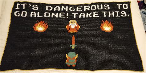 Zelda Its Dangerous To Go Alone Blanket Chart In Comment Rcrochet
