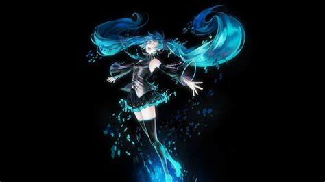 2000x1162 Vocaloid Hatsune Miku Blue Dress Long Hair Twintails Thigh Highs Ribbon Crying