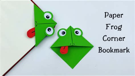 Diy Paper Frog Corner Bookmark Paper Crafts For School Origami