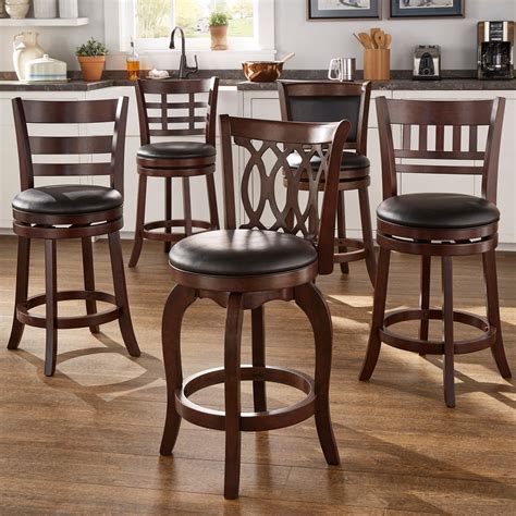 Shop Verona Cherry Swivel 24 Inch High Back Counter Height Stool By
