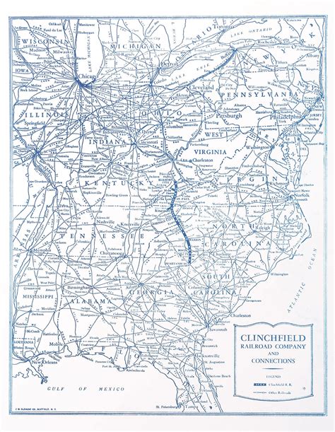 Original Map Of The Carolina Clinchfield And Ohio Railway From 1917