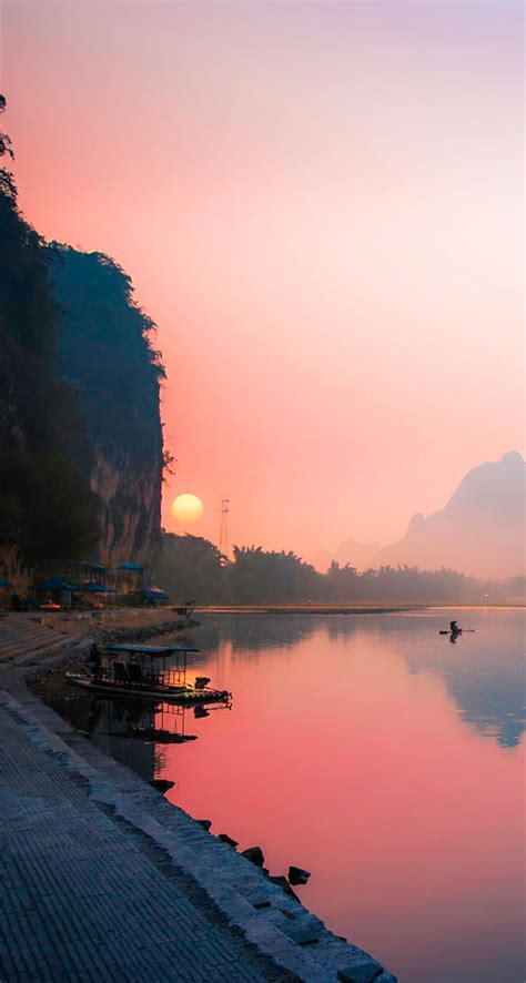 Morning Fishing At Li River The Iphone Wallpapers