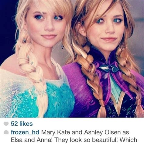 Mary Kate And Ashley Olsen As The Frozen Sisters Elsa And Anna Frozen Sisters Mary Kate