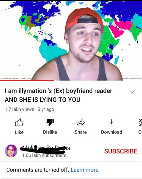 this dude who isn t in fact her ex makes video making fun of illymation and trying to debunk