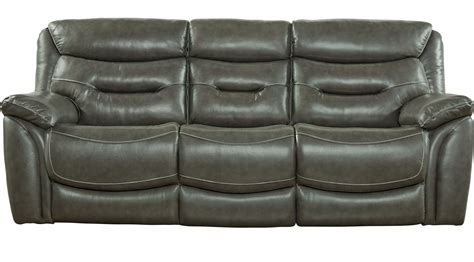 Eric church highway to home headliner gray leather 5 pc dual power reclining sectional. $999.99 - Bennato Gray Leather Reclining Sofa - Transitional,